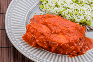 Frango à Parmegiana com Arroz e Brócolis